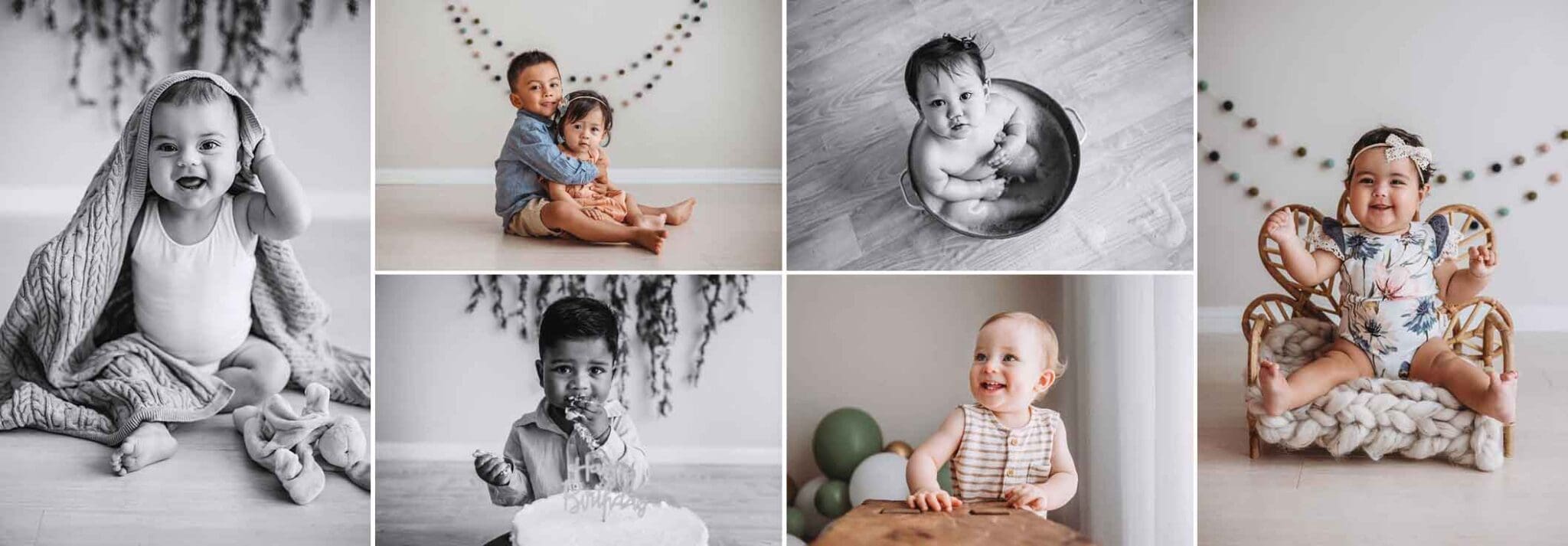 Studio newborn and cake smash images